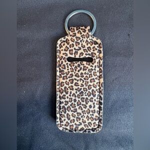 Leopard Print Keychain Lip Balm holder